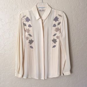 Mercedes & Adrienne Vintage Silk Fall Blouse sz S